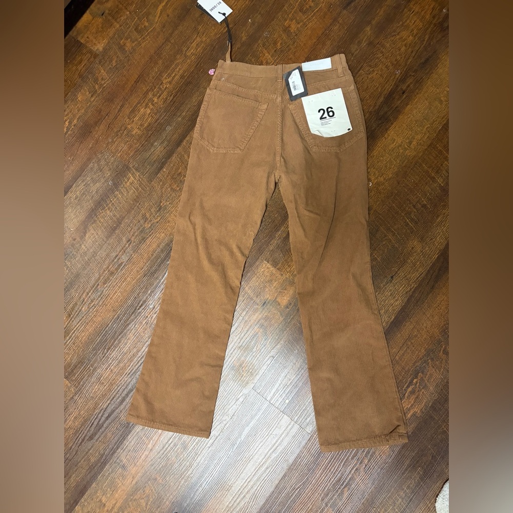 RE/DONE 70s Ultra High Rise Corduroy Bell Bottoms in Camel 26 WOMENS NWT flaw